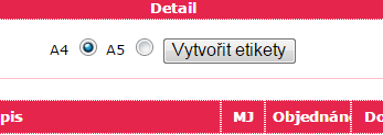 Vytvoření etiket