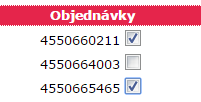 Výběr objednávky